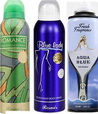 Pack of 3 â€“ Fragrance Deodorants (Body Spray) For Women (ZV:10008)