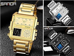 Original Sanda Menâ€™s Triple Time Stainless Steel Watch 6023 (ZV:21997)