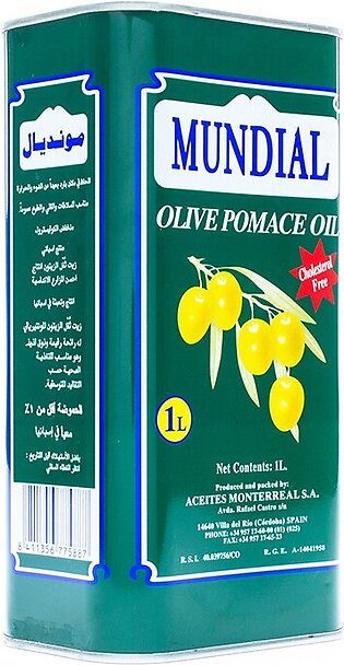 Mundial Olive Oil Pomace Tin - 1Ltr