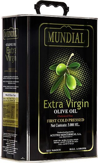 Mundial Extra Virgin Olive Oil Tin - 3Ltr