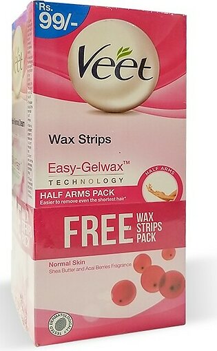 Veet Cream Silk and Fresh Normal Skin (pack of 2 With Free Wax Strips Pack) - 100gm