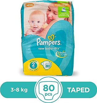 Pampers Taped 3 To 8kg - 80Pcs