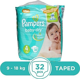 Pampers Taped 9 To 18kg - 32Pcs