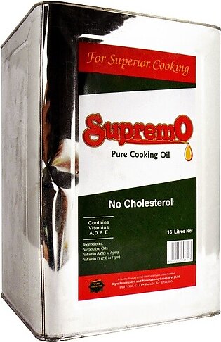 Supremo Cooking Oil Tin - 16Ltr