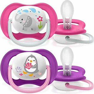 Philips Avent Ultra Air Soother Ortho 6-18 months Penguin Elephant Theme for Girls
