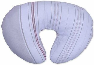 Nursing Pillow White With Grey & Brown Lines