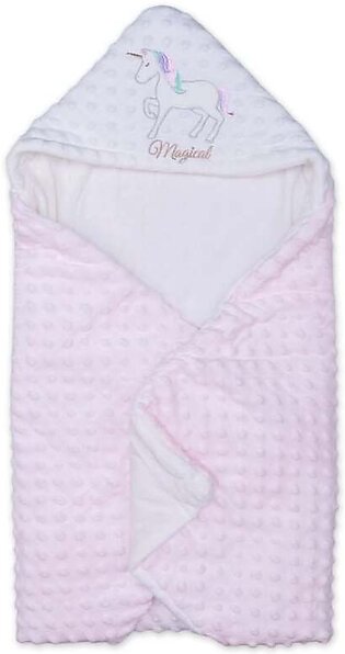 Hooded Blanket Pink and White