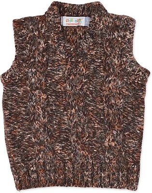 Sleeveless Sweater Brown for Boys