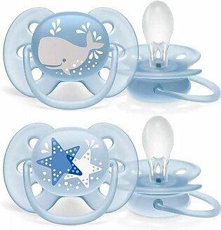 Philips AVENT 6-18M Blue Ultra Air Pacifier with Stars & Shark Theme