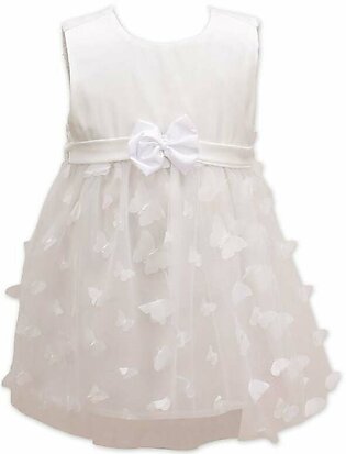 Formal Frock White with Butterflies