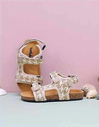 Sandal Brown with Beige Abstract Print for Boys