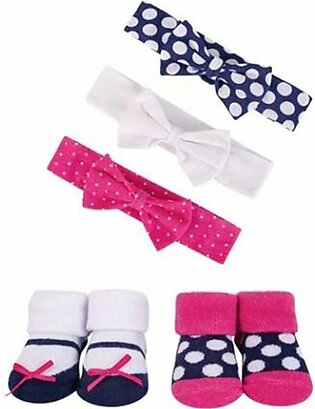 Hudson Baby Infant Girl Headband And Socks Giftset - Multi