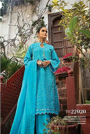 3 PC Embroidered Suit FE22020 Luxury Festive Eid Collection