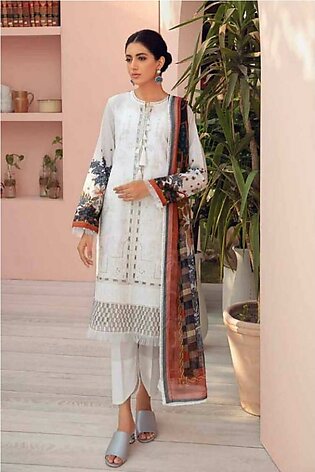 03 Dove White Iris Embroidered Lawn Collection