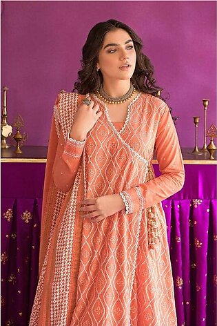 Embroidered Chunri Lawn Unstitched Suit With Gold And Lacquer Printed Lawn Dupatta CL-22115 3PC