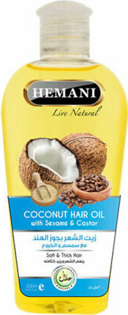 Hemani  Coconut Hair Oil with Sesame & Castor 200ml
