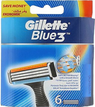Gillette Blue 3 Shaving Blades Razor 6 Cartridges