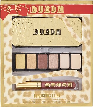 Buxom Ferocious Flirt 6 Piece Eye Shadow Palette & Full Size Plumping Lip Polish