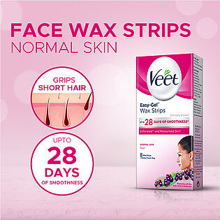 Veet face wax strips Normal 8 wax strips