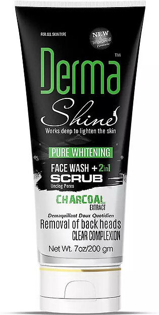 Derma Shine Charcoal Face Wash and Scrub 200g