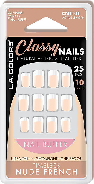 L.A. Colors Classy Nail Tips - Nude Glitter White Tips