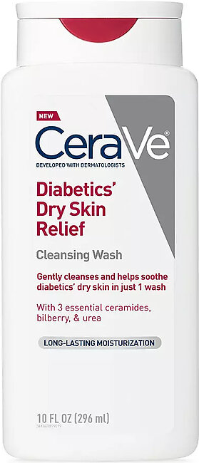 CeraVe Diabetics' Dry Skin Relief Cleansing Wash 296ml
