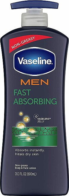 Vaseline Men Fast Absorbing Body & Face Lotion 600ml