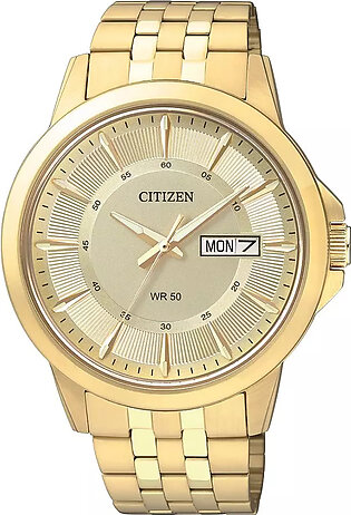 Citizen Stainless Steel with Gold Plating Gents Watch BF2013-56P Gold