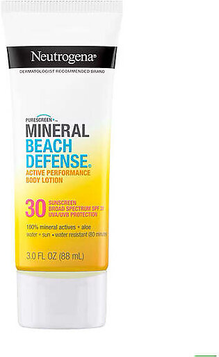 Neutrogena Purescreen+ Mineral Beach Defense Body Lotion Sunscreen SPF 30