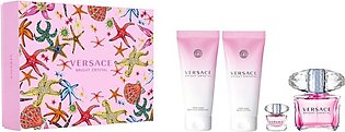 Versace Ladies Bright Crystal 4pc Gift Set Fragrances