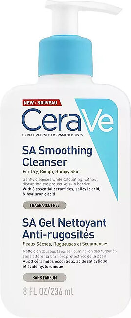 CeraVe Fragrance Free SA Smoothing Cleanser, For Dry, Rough & Bumpy Skin, 236ml