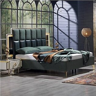 Green Head Italian Design with SS Legs Bedroom Furniture Set