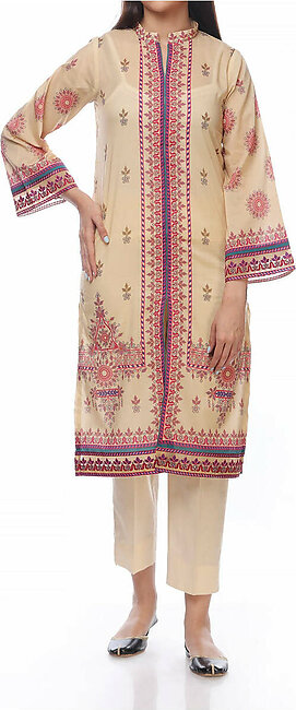 Khaki Color Digital Printed Lawn Embroidered Shirt PS2372