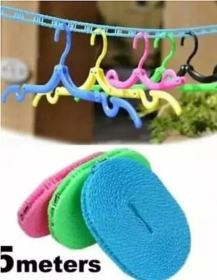 Cloth hanging rope drying hook stand wire retractable wet cloth rope Adjustable for Indoor Outdoor Laundry