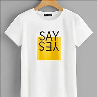 White T-Shirt With Say...