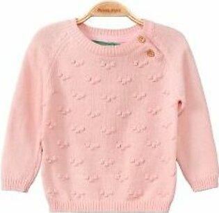 GIRL SWEATER SALMON PINK KNITTED