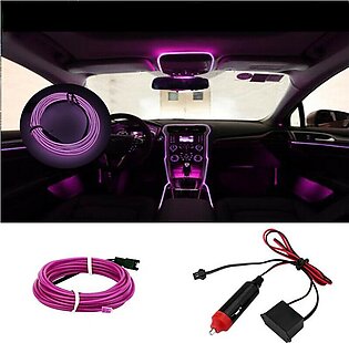 9ft EL Wire Flexible Neon Lamp Rope Tube Cable LED Strip Glow String Light For Car Decoration Purple