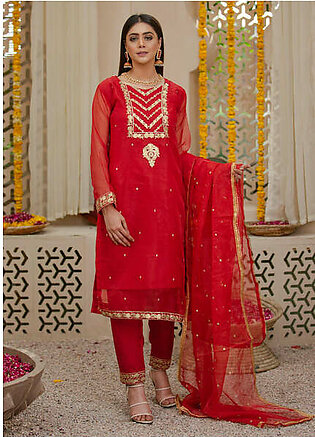 Agha Jaan - 3pc organza Stitiched suit - RO-8