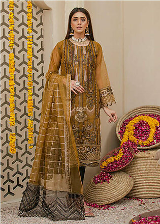 Agha Jaan - 3PC ORGANZA STITCHED SUIT -RO-2