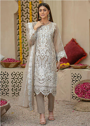 Agha Jaan - 3pc organza stitched suit - RO-10