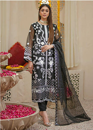 Agha Jaan - 3PC ORGANZA STITCHED SUIT - RO-4