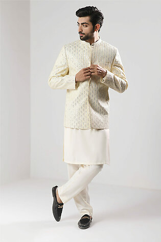 Pearl White Sequin Prince Coat