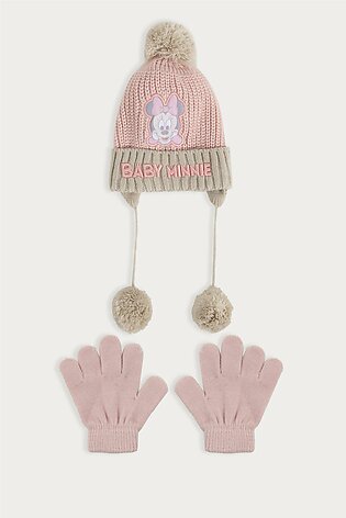 Baby Minnie Knitted Beanie and Gloves Pack