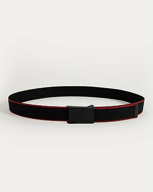 Black Ribbon Belt with Colored Edges