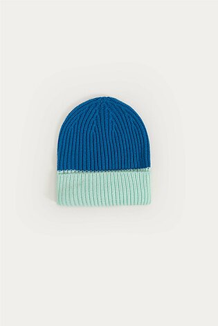 Contrasted Ribbed Beanie