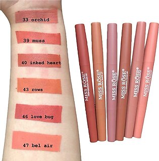 Miss rose 2 In 1 Lip Liner + Lipstick Pack Of 6 Nude
