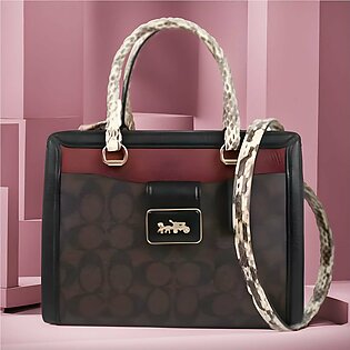 Coach Grace Carryall With Signature Canvas  Bag - Brown Black Multi