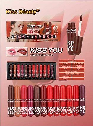 Kiss Beauty Lipgloss Kiss Me Ultra Matte 24 Pcs