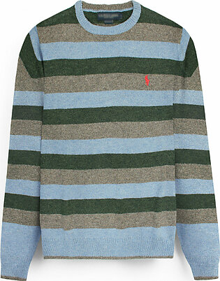 Polo Ralph Lauren Striped Wool Sweater – Sky/Grey/Olive