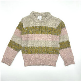 ZARA Kids Striped Wool Sweater – Off White